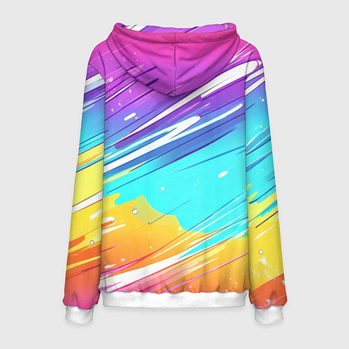 Мужская толстовка Inzoi кошечка на радужном фоне / 3D-Белый – фото 2