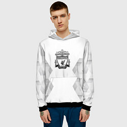 Толстовка-худи мужская Liverpool white poly, цвет: 3D-черный — фото 2