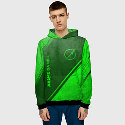 Толстовка-худи мужская Akame ga Kill - green gradient вертикально, цвет: 3D-черный — фото 2