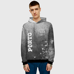 Толстовка-худи мужская Porto - grey gradient вертикально, цвет: 3D-черный — фото 2