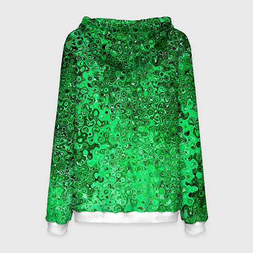 Мужская толстовка Зелёный малахит абстрактная текстура / 3D-Белый – фото 2