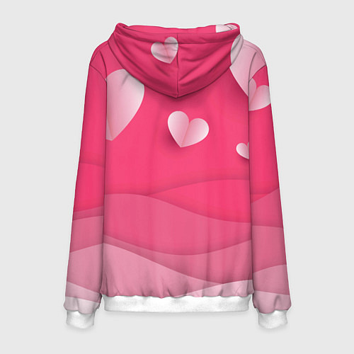 Мужская толстовка Inzoi розовые сердечки / 3D-Белый – фото 2