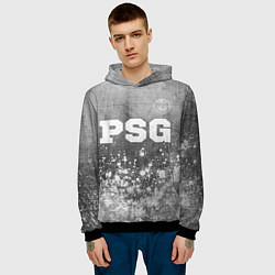 Толстовка-худи мужская PSG - grey gradient посередине, цвет: 3D-черный — фото 2
