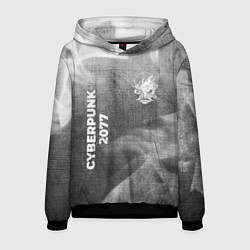 Толстовка-худи мужская Cyberpunk 2077 - grey gradient вертикально, цвет: 3D-черный