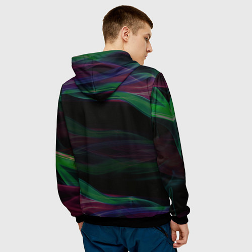 Мужская толстовка Космонавт неоновая дымка / 3D-Черный – фото 4