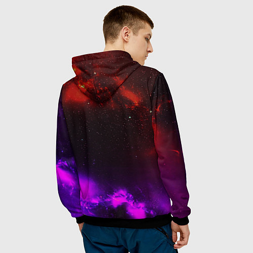 Мужская толстовка Космонавт пламенный / 3D-Черный – фото 4