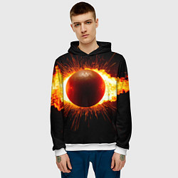 Толстовка-худи мужская Ядро для талкания в огне, цвет: 3D-белый — фото 2