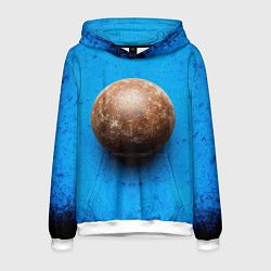 Толстовка-худи мужская Ядро для талкания на синем, цвет: 3D-белый