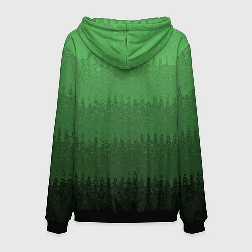 Мужская толстовка Зеленый градиент текстурные полосы / 3D-Черный – фото 2