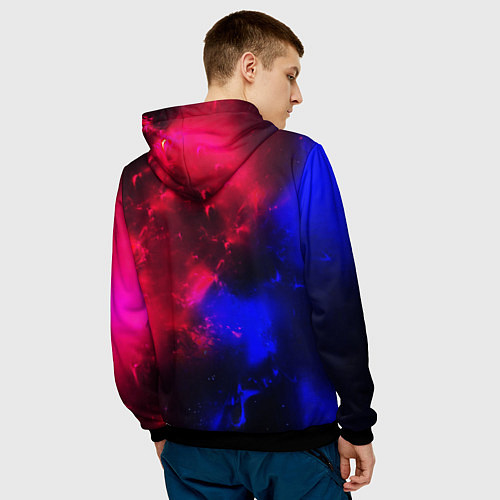 Мужская толстовка Космонавт в пламени / 3D-Черный – фото 4