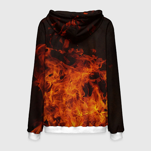 Мужская толстовка Пламенная Мавуика - Genshin Impact / 3D-Белый – фото 2