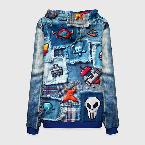 Мужская толстовка Пиксельный космос / 3D-Синий – фото 2