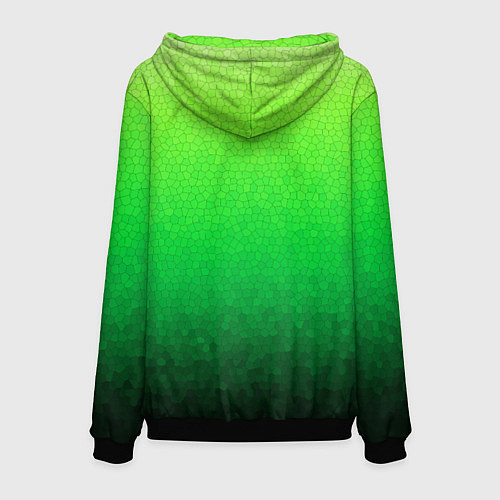 Мужская толстовка Градиент мозаика зелёный в тёмный / 3D-Черный – фото 2