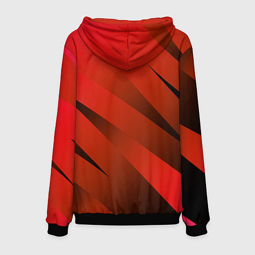 Мужская толстовка Красно-коричневый абстрактные полосы / 3D-Черный – фото 2