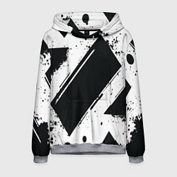 Толстовка-худи мужская Color black white, цвет: 3D-меланж