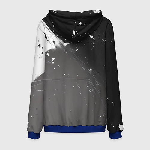 Мужская толстовка Скелет в космосе черно-белый / 3D-Синий – фото 2