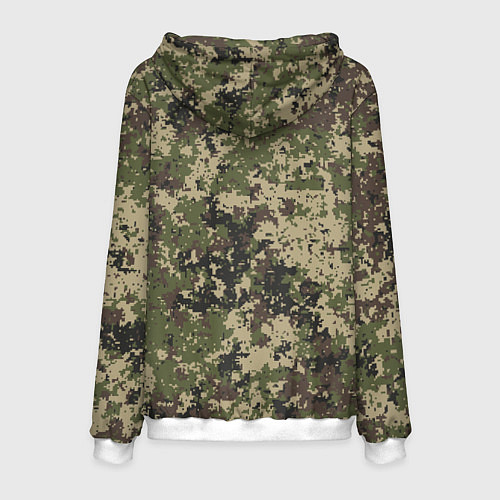 Мужская толстовка Камуфляж защитный пиксельный / 3D-Белый – фото 2