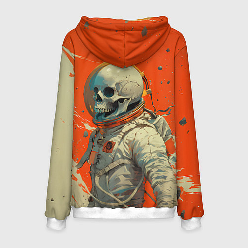 Мужская толстовка Скелет космонавт и краска на фоне / 3D-Белый – фото 2