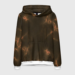 Толстовка-худи мужская The color is brown, цвет: 3D-белый