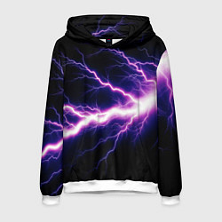 Толстовка-худи мужская Lightning purple, цвет: 3D-белый