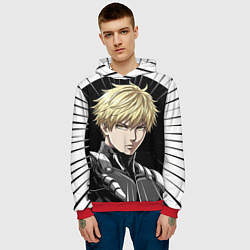 Толстовка-худи мужская Генос one punch man, цвет: 3D-красный — фото 2