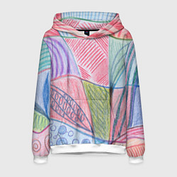 Толстовка-худи мужская Floral motifs in pink, цвет: 3D-белый