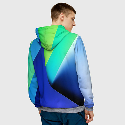 Мужская толстовка Color blue green / 3D-Меланж – фото 4