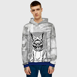 Толстовка-худи мужская Фенек в балахоне, цвет: 3D-синий — фото 2