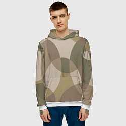 Толстовка-худи мужская Цветной графический паттерн мозаика, цвет: 3D-белый — фото 2