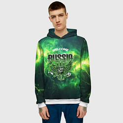 Толстовка-худи мужская Добро пожаловать в Россию, цвет: 3D-белый — фото 2