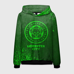 Толстовка-худи мужская Leicester City - green gradient, цвет: 3D-черный