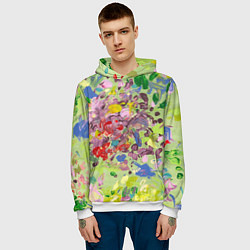 Толстовка-худи мужская Flower glade in dance, цвет: 3D-белый — фото 2