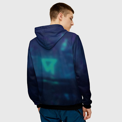 Мужская толстовка Камисато Аяка киберпанк / 3D-Черный – фото 4