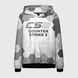 Толстовка-худи мужская Counter Strike 2 - white gradient, цвет: 3D-черный