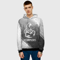 Толстовка-худи мужская Scorpions - grey gradient, цвет: 3D-черный — фото 2