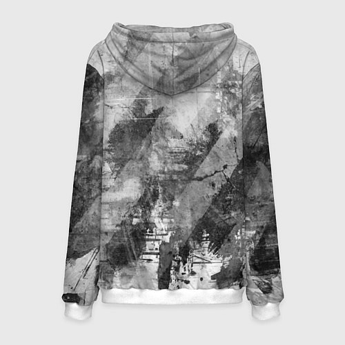 Мужская толстовка Абстракция - atomic gray / 3D-Белый – фото 2