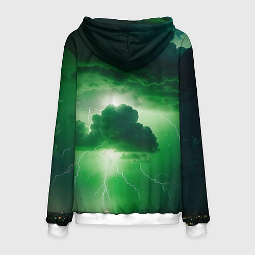 Мужская толстовка Зелёный гром / 3D-Белый – фото 2