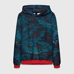 Толстовка-худи мужская Черно-синий бетон, цвет: 3D-красный