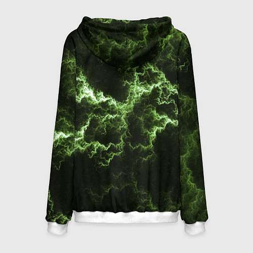 Мужская толстовка Lightning green glow / 3D-Белый – фото 2