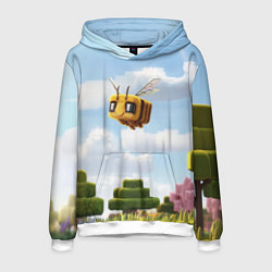 Толстовка-худи мужская Пчёлка - Minecraft, цвет: 3D-белый