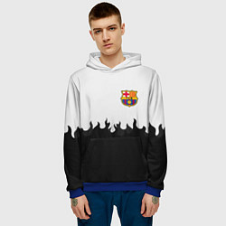 Толстовка-худи мужская Barcelona черный огонь, цвет: 3D-синий — фото 2