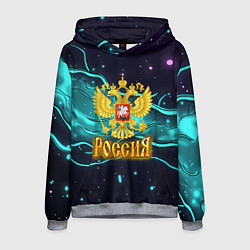 Толстовка-худи мужская Россия - березовая абстракция, цвет: 3D-меланж