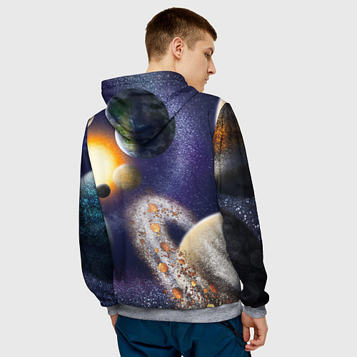 Мужская толстовка Парад планет / 3D-Меланж – фото 4