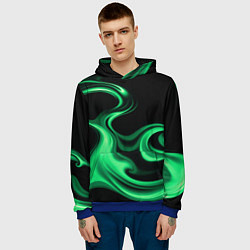 Толстовка-худи мужская Color green smoke, цвет: 3D-синий — фото 2