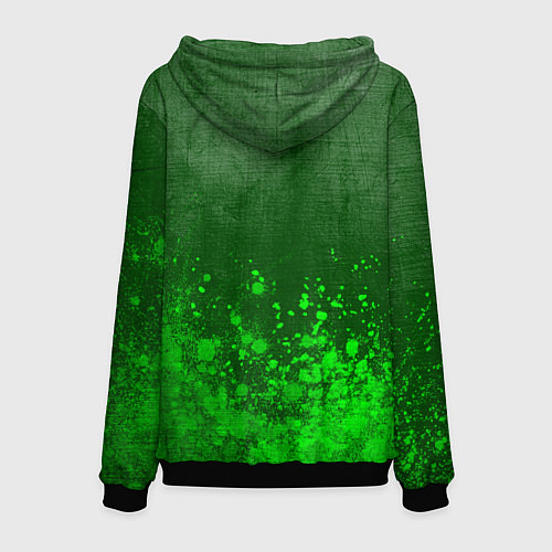 Мужская толстовка Among Us - green gradient посередине / 3D-Черный – фото 2