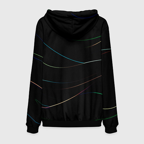 Мужская толстовка Чёрный с неоновыми полосами / 3D-Черный – фото 2