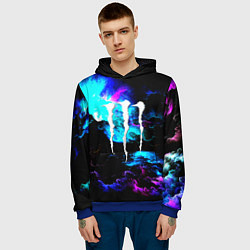 Толстовка-худи мужская Monster energy космическая абстракция, цвет: 3D-синий — фото 2