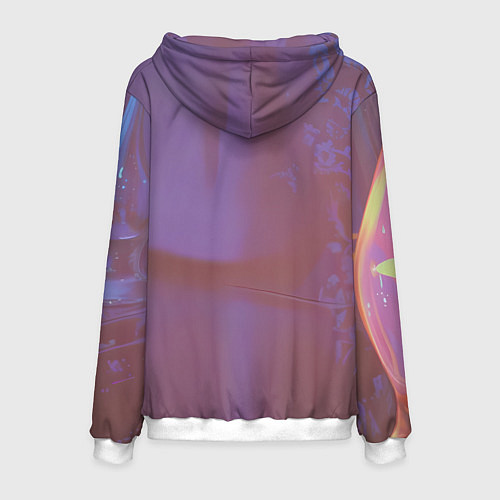 Мужская толстовка Девушка - черная кошка / 3D-Белый – фото 2