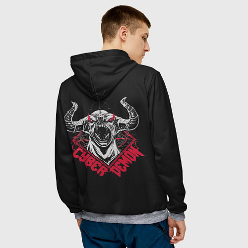 Мужская толстовка Cyber demon doom / 3D-Меланж – фото 4
