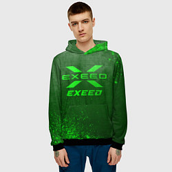 Толстовка-худи мужская Exeed - green gradient, цвет: 3D-черный — фото 2